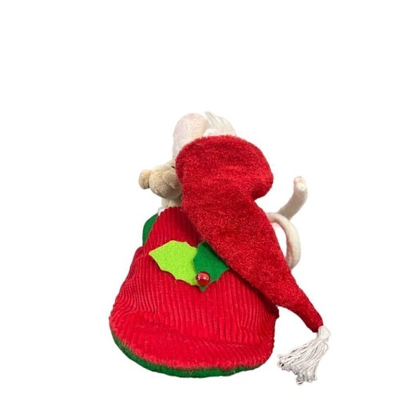Annalee Doll Mouse in Slipper Holding Teddy Bear Christmas Holiday - Picture 4 of 5